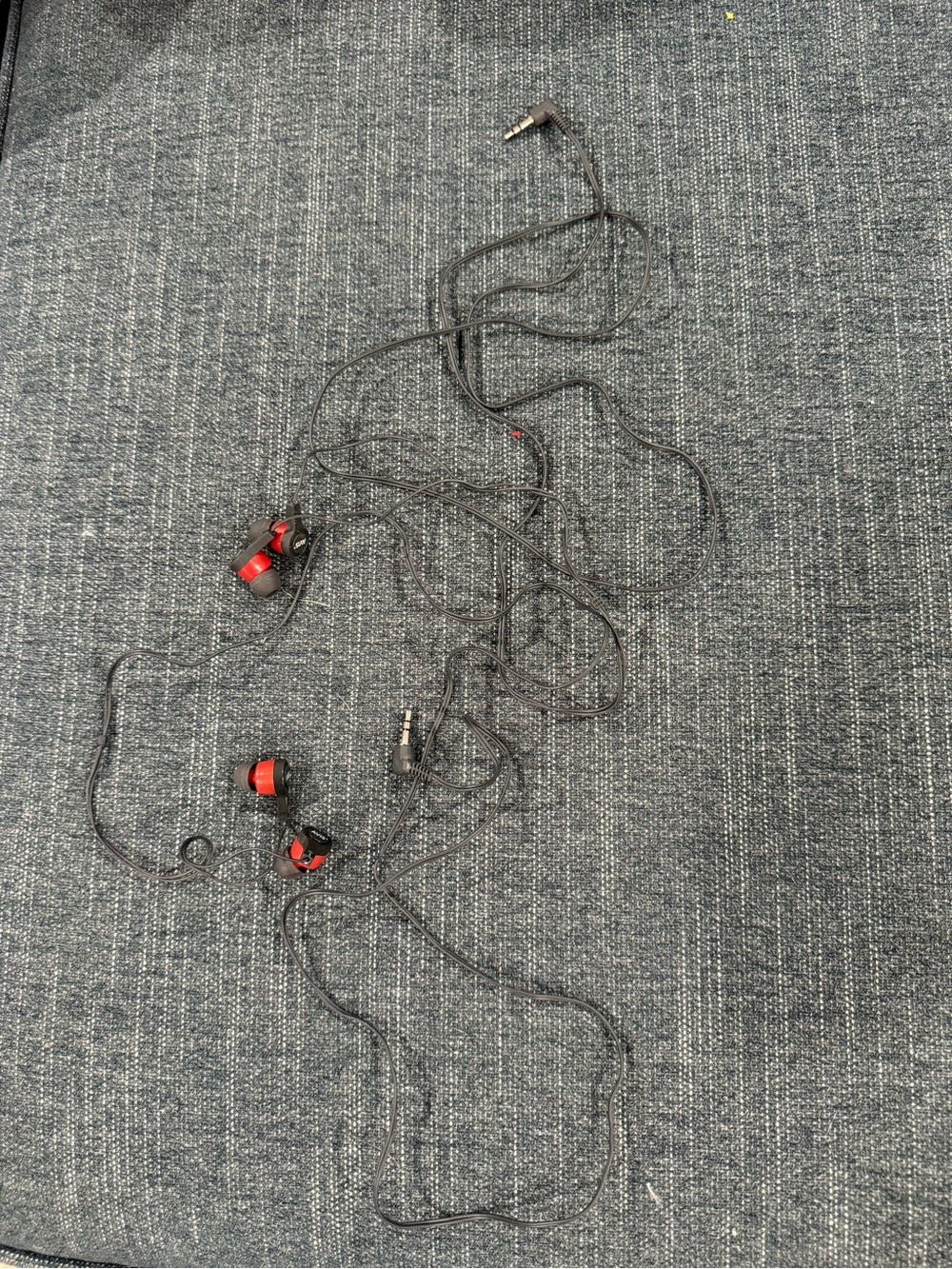 Black and Red Wired In-Ear Headphones - Comfortable Fit, Clear Audio
